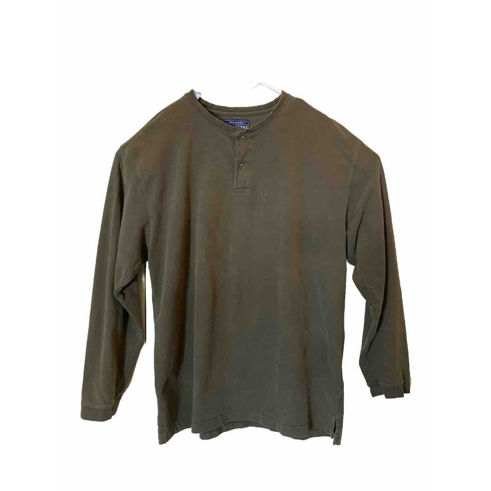 John Ashford Adventure Men Olive Green LS Henley Shirt XXL Dexter Kill Alternate